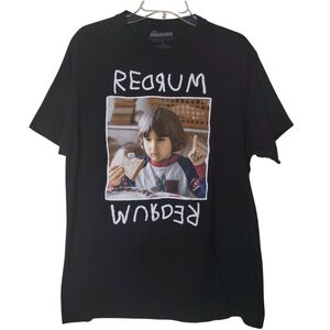 The Shining Black Graphic T-Shirt W/ Redrum Danny Torrance Design Size L Unisex